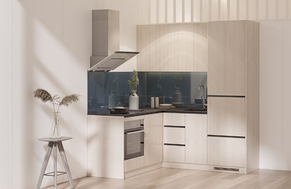 White gladstone oak, hörnkök premium+49 900 SEK